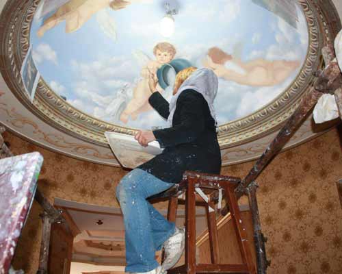 پتینه و نقاشی فرشته سقف